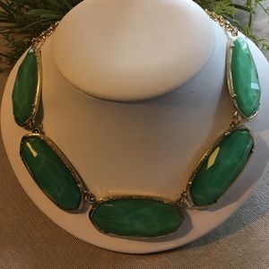 Statement Necklace Green and Gold